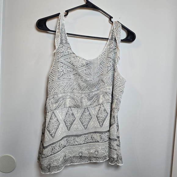 Vimtage Converse One Star Layered Sleeveless Shirt Lined Gray White Sz Lg - Picture 3 of 8